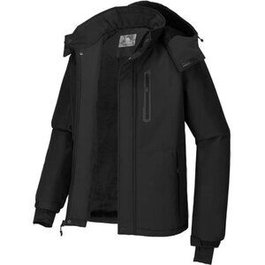 Men's Mountain Snow Waterproof Ski Jacket Detachable Hood Windproof